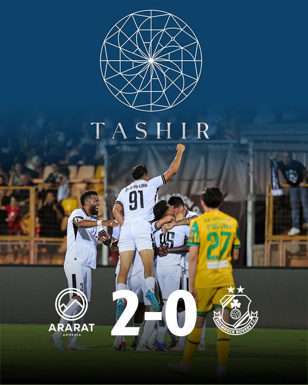 Հայաստանի չեմպիոն Արարատ-Արմենիան հաղթեց Իռլանդիայի չեմպիոն Շեմրոք Ռովերսին